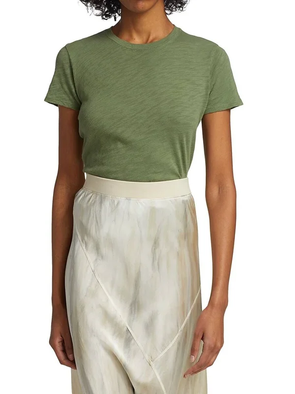 ATM Anthony Thomas Melillo Women's Slub Jersey Schoolboy Crew Neck Tee Agave, M