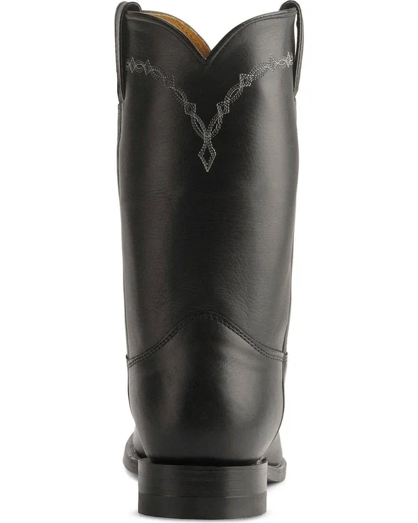 Justin Men's Brock Black Leather Roper Boots