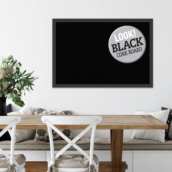 Amanti Art Mezzanotte Black Framed Cork Board