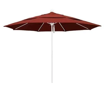 Benson 11' Market Umbrella Frame Color: Matted White - Fabric: Sunbrella AA Terracotta