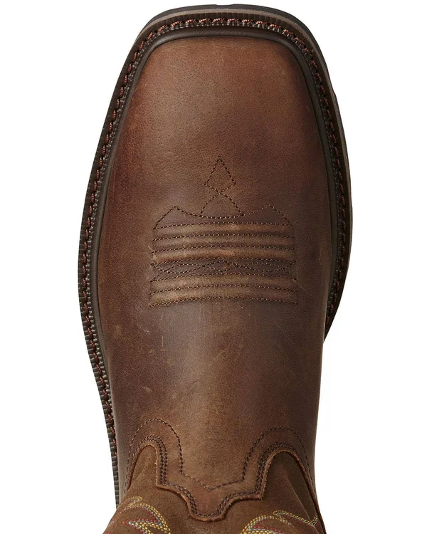 Ariat Men's Groundbreaker Brown Wide Square Steel Toe Work Boot