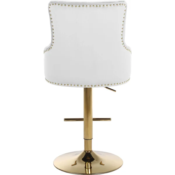 Meridian Furniture Claude White Velvet Adjustable Stool