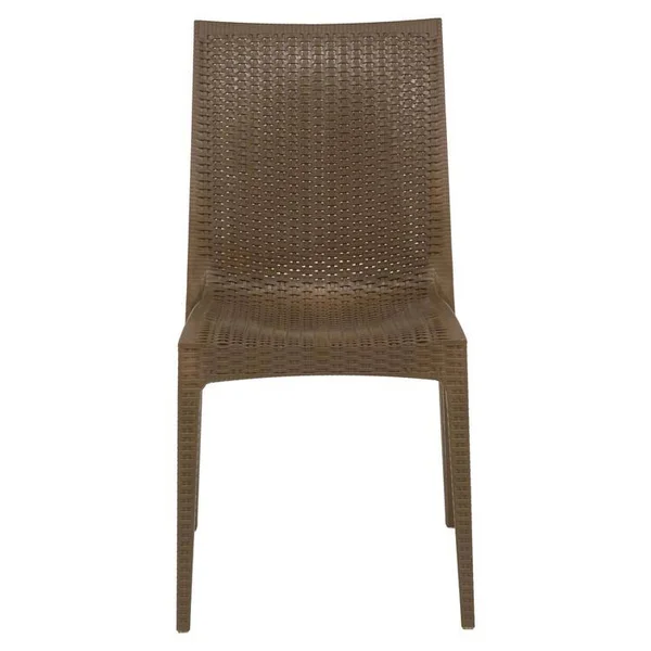LeisureMod Weave Design Mace Indoor - Outdoor Dining Chair Red