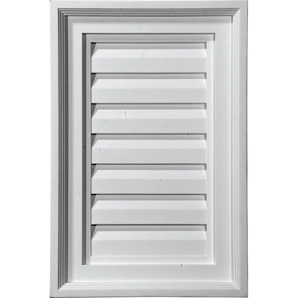 12 inchw x 35 inchh Vertical Urethane Gable Vent Louver - Functional