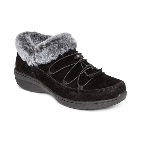 Aetrex Chrissy Waterproof Suede Faux Fur Lined Ankle Booties - 37(7M)