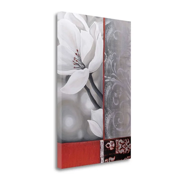 34x22 x 23x22 Bohemia Flora White Giclee on Gallery Wrap Canvas