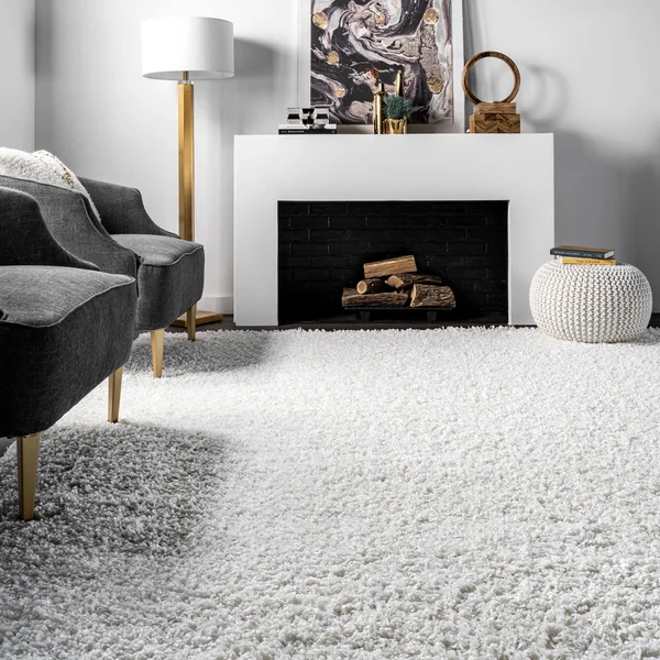 nuLOOM White Shag Rug 10&x13&