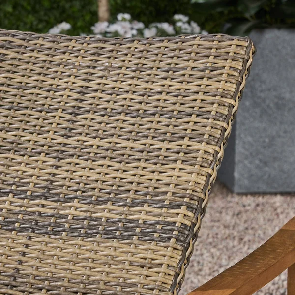 78.75x22 Brown and Gray Contemporary Outdoor Patio Chaise Lounge