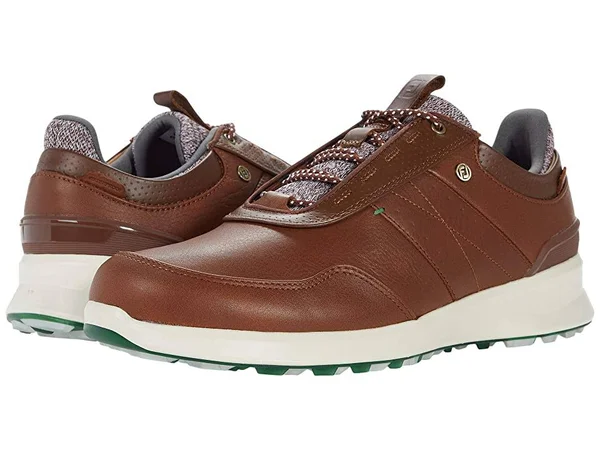 FootJoy Men's Stratos Golf Shoes 50065 - Cognac/Green - 10.5 - X-Wide