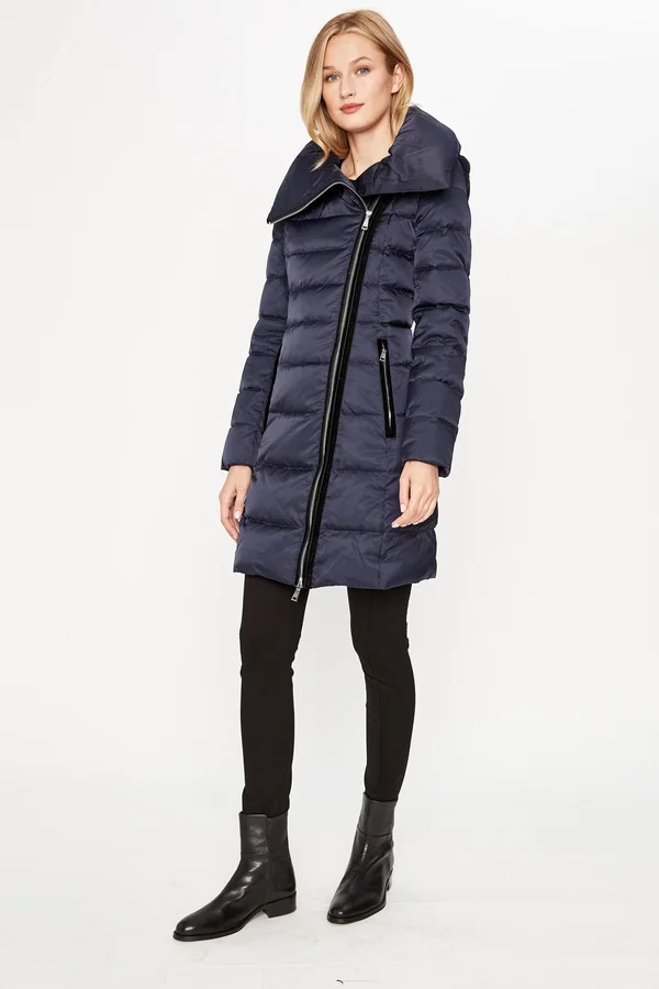 Tahari Zipped Long Down Coat