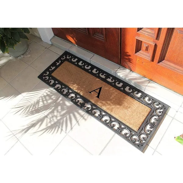 Exclusive Hand Crafted Myla Monogrammed Entry Doormat - 17.7x22 x 47.25x22 - O, 47.25" x 17.7"