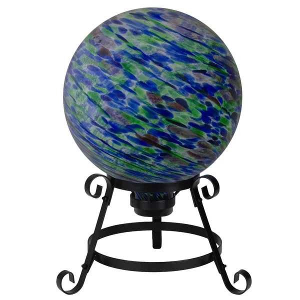 Northlight 10x22 Green and Blue Swirl Designed Outdoor Patio Garden Gazing Ball