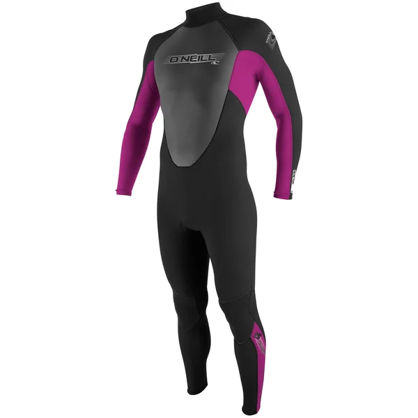 O'Neill Youth Reactor Full Wetsuit - 6 - Black/Fox Pink/Graphite