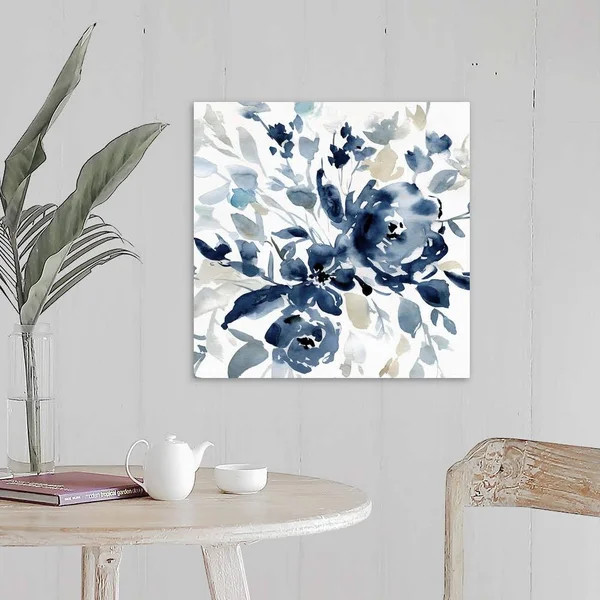 Indigo Garden I - Canvas Wall Art, 20x20, Great Big Canvas