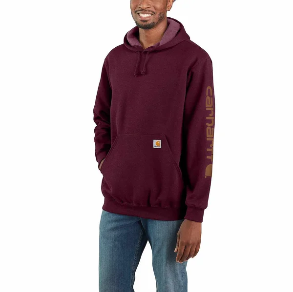 Men's Carhartt Midweight Hooded Logo Sweatshirt, Xs, Port by Gemplers