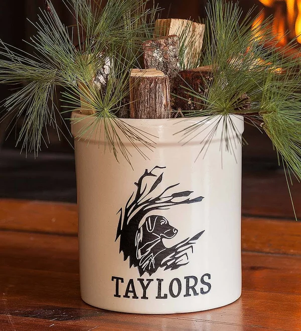 Plow & Hearth Personalized Labrador Stoneware Crock - 3 Gallons