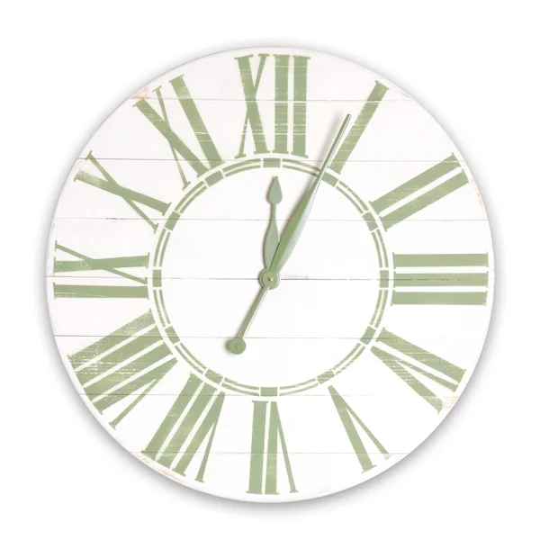 Oversized Farmhouse Wall Clock Finish: White/Green - Size: Medium