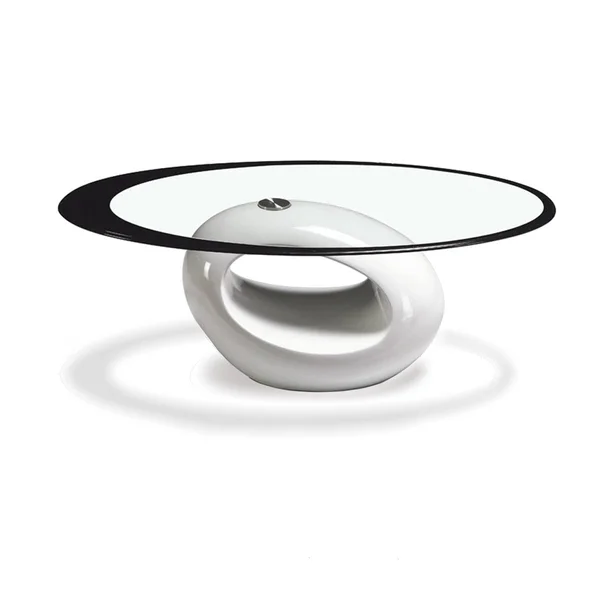 Fab Glass and Mirror Coffee Table, Black/White