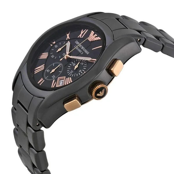 Emporio Armani Men's AR1410 &Ceramica& Chronograph Black Ceramic Watch