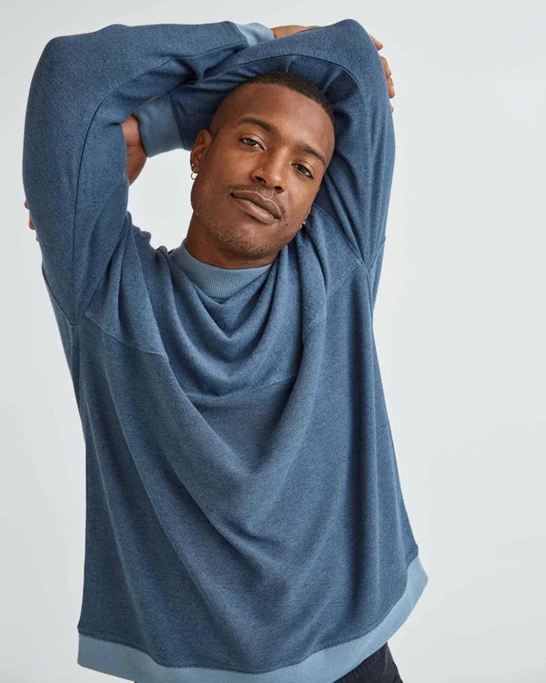 Richer Poorer Cozy Knit Long-Sleeve Sweater - Men's Blue Mirage, XXL