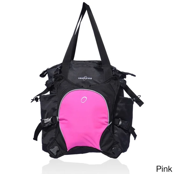 Obersee Innsbruck Diaper Bag Tote with Cooler - Black/Red