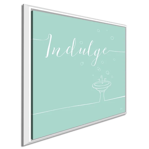 Picture Perfect International Veronique Charron Underline Bath VII Teal Giclee Stretched Canvas Wall Art - Size: 31.5x22 x 31.5