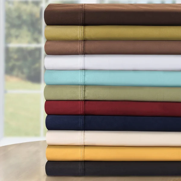 Superior 530 Thread Count Cotton Deep Pocket Sheet Set - Size: Queen, Brown