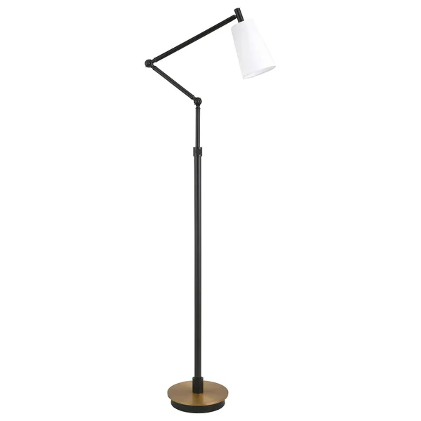 Hudson & Canal Caleb Brass and Matte Black Floor Lamp