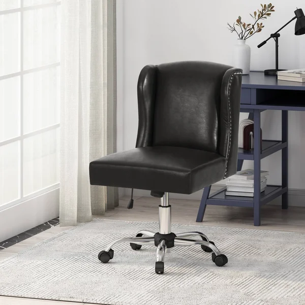 Christopher Knight Home Teresa Contemporary Wingback Swivel Office Chair - Dark Brown