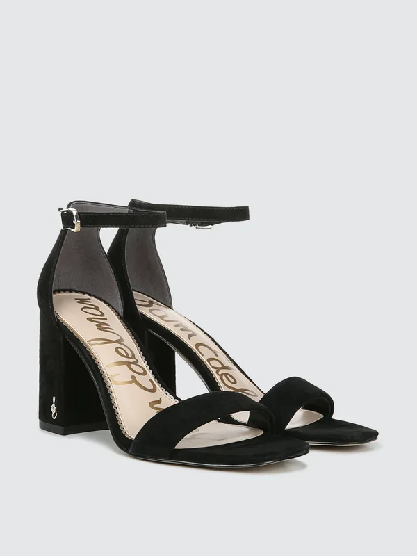 Sam Edelman Daniella Block Heel Sandal Black Suede