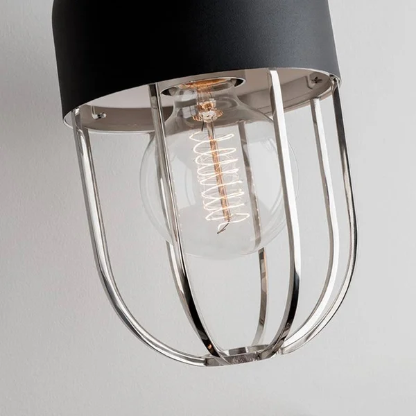 Hudson Valley Haley One Light Pendant - Aged Brass/Black Finish