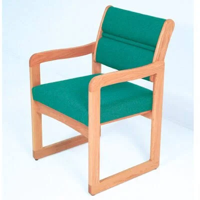 Velma 21.5x22 W Vinyl Seat Waiting Room Chair with Wood Frame Symple Stuff Finish: Light Oak - Seat Color: Brown, Arms Included