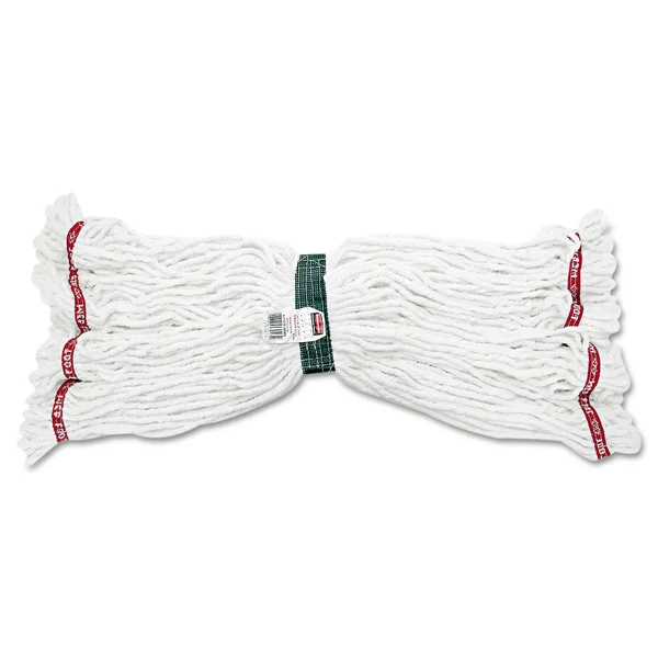 Rubbermaid Commercial RCPA21206WHICT Web Foot Shrinkless Looped-End Wet Mop Head - Cotton/Synthetic, Medium, White