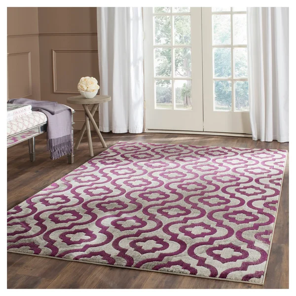 Safavieh Porcello Light Grey & Purple 6& x 9& Rug
