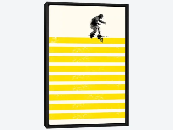 Framed Canvas Art - Slide in Stripes by Robert Farkas ( Decorative Elements > Patterns > Stripes art)