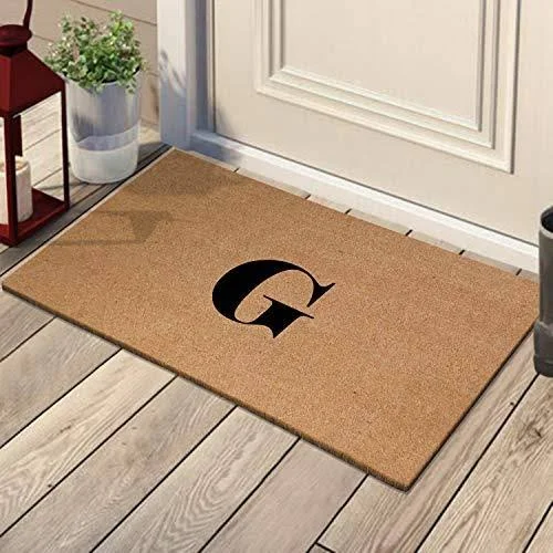 A1 Home Collections First Impression Plain Monogram Door Mat - Beige