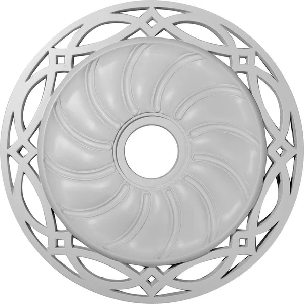 26 5/8x22OD x 4 1/2x22ID x 1 3/8x22P Loera Ceiling Medallion (Fits Canopies Up to 6 1/4x22) - Hand-Painted Mississippi Mud Crackl