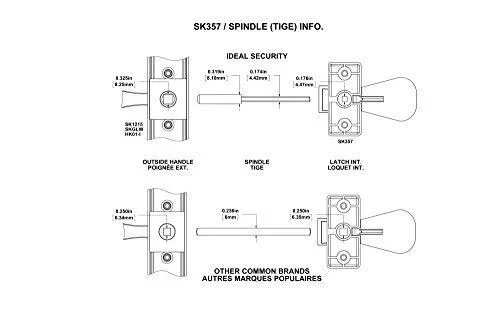 Ideal Security 3 Piece Deluxe Storm and Screen Pull Handle and Keyed Deadbolt; Antique Brass