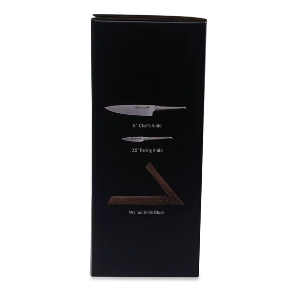 Cangshan TX Series 1021295 Sandvik 14C28N Swedish Steel Forged Tai 3-Piece Knife Block Set - Walnut