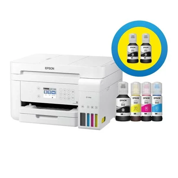 Epson EcoTank ET-3760 All-in-One Printer with Bonus Black Ink