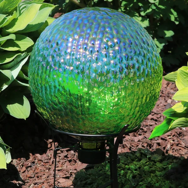 Sunnydaze Green Textured Surface Gazing Globe Ball, 10-Inch, Set of 2