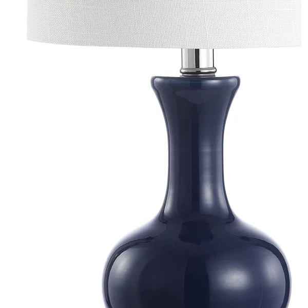 Jonathan Y Cox 22 in. Metal/Glass LED Table Lamp - Navy (Set of 2)