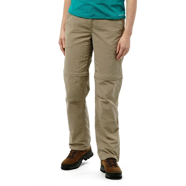 Craghoppers Womens/Ladies NosiLife Zip-Off Walking Trousers Mushroom 8