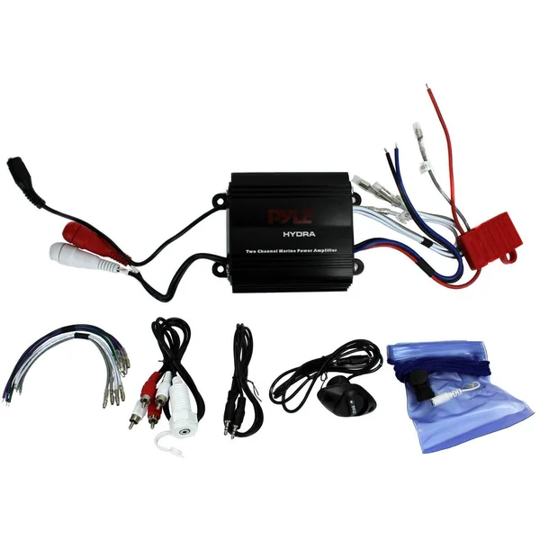 PYLE PLMRMP3B - Hydra Series 4-Channel 800-Watt Waterproof Micro Marine Class AB Amp, Black Finish