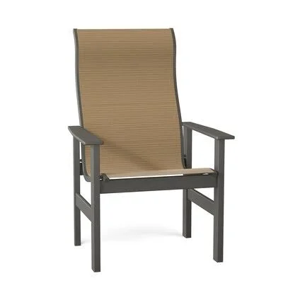 Leeward Patio Dining Armchair Telescope Casual Frame Color: Textured Graphite - Seat Color: Bailey