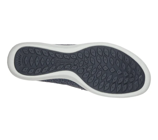 Skechers Women's Newbury St Easily Adored Vegan Slip on Sneaker - Navy