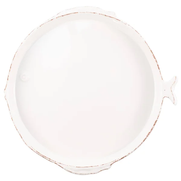 Vietri Melamine Lastra Fish Round Platter - White