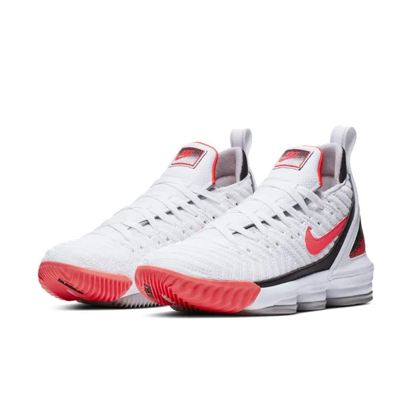 Nike Mens James LeBron 16 Basketball Shoes, White/Hot Lava/Silver, Size 11.5