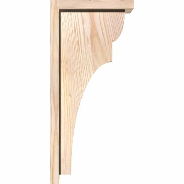 7 1/2x22W x 10x22D x 14x22H Yorktown Smooth Corbel w/Backplate, Douglas Fir