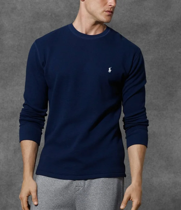 Polo Ralph Lauren Men's Tall Man Midweight Long Sleeve Waffle Crew PWLCRT 3XLT Polo Black
